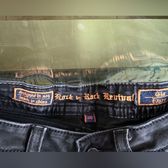 Rock Revival Flare Gia Black jeans SZ 28 X 30 - Picture 7 of 13
